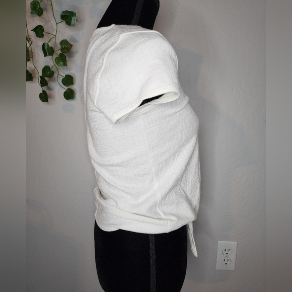 J. Crew White Crop Gauzy Tie Top Size XXS - Picture 6 of 9